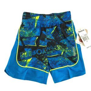 Reebok Toddler Boys Performance Sport Shorts SpeedWick Pull On Blue Yellow 2T